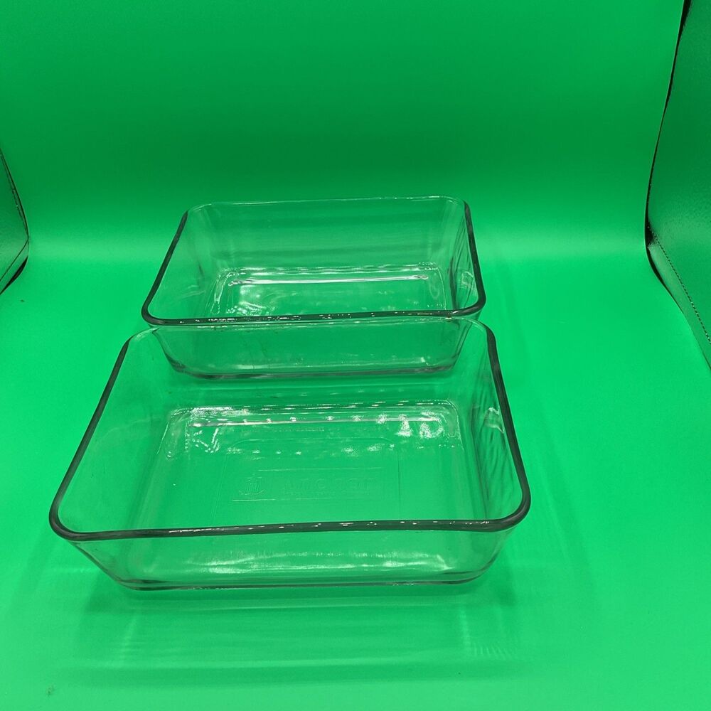VTG 2 Anchor Hocking Glass Casserole Baking Dish’s 1.5 Qt 6 Cup USA NICE!